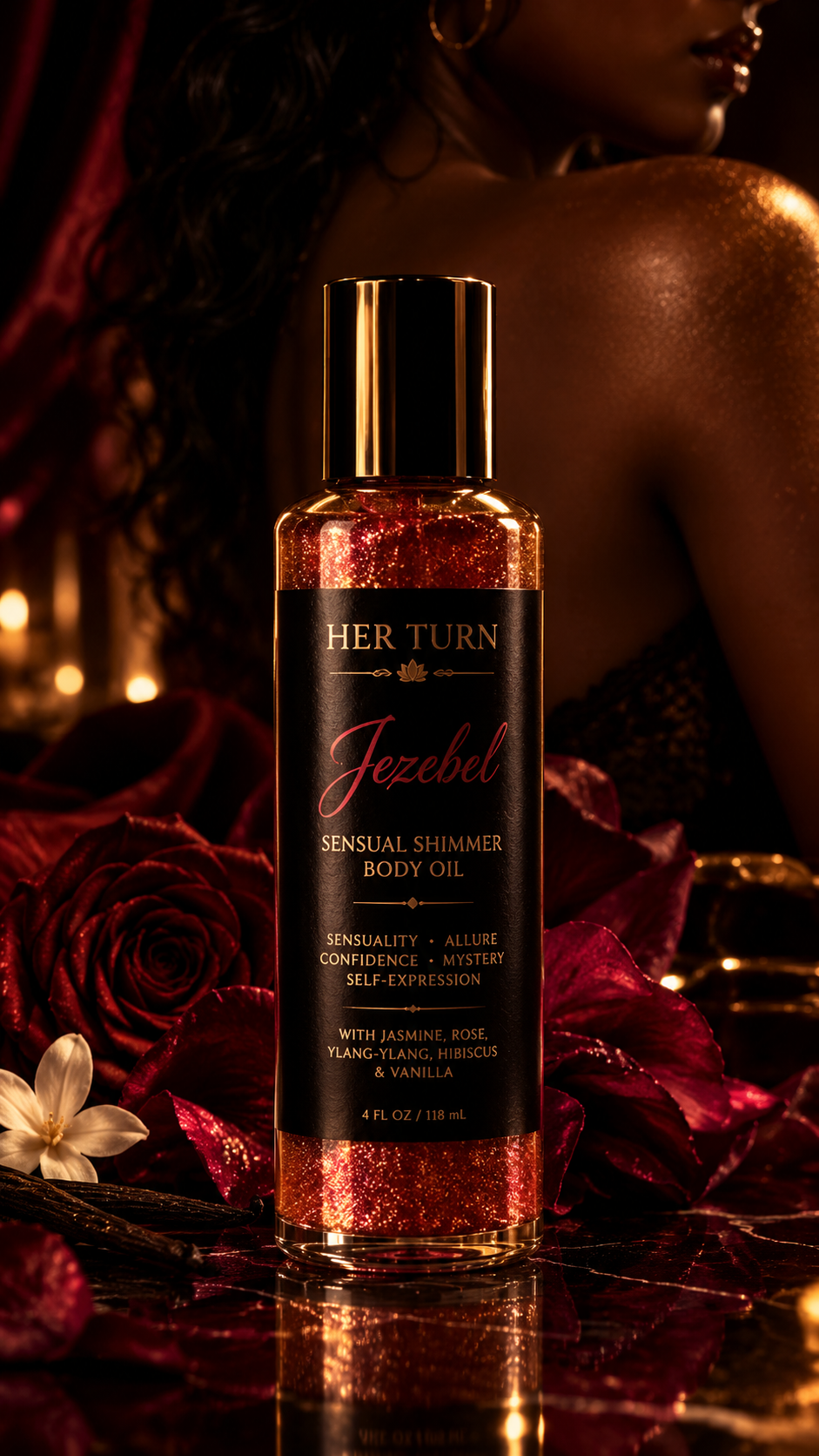 HER TURN — JEZEBEL SENSUAL SHIMMER BODY OIL